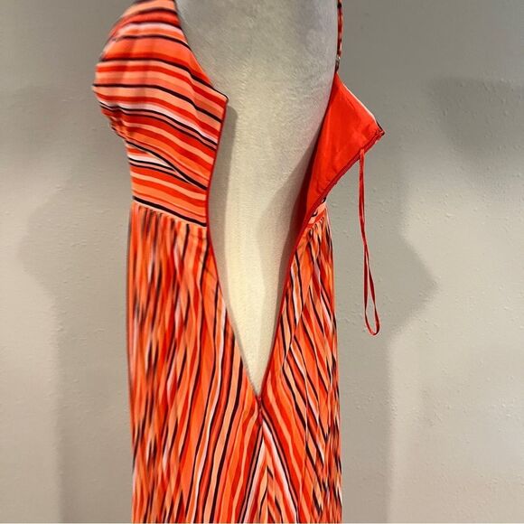 Guess Striped Orange sexy Maxi Dress with straps size extra small - Picture 6 of 13